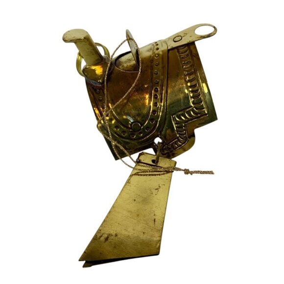 Vintage India Exotics Brass Cowboy Hat & Saddle Christmas Ornaments Hand Made - Picture 8 of 12